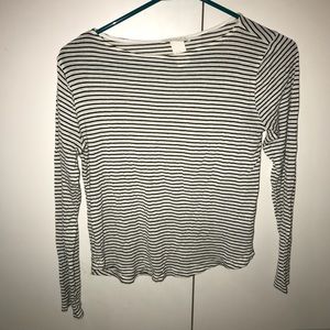 Black and white striped top